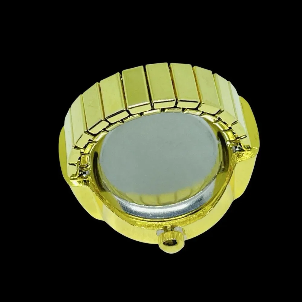 BOZHI Ring Watch Gold Design With Crystals New